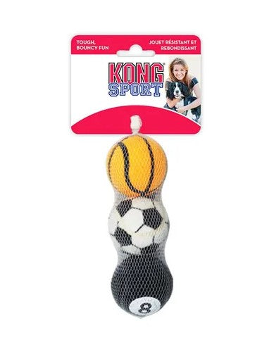 KONG DOG AIRDOG SPORT BALLS ASSORTED 3 PACK MEDIUM