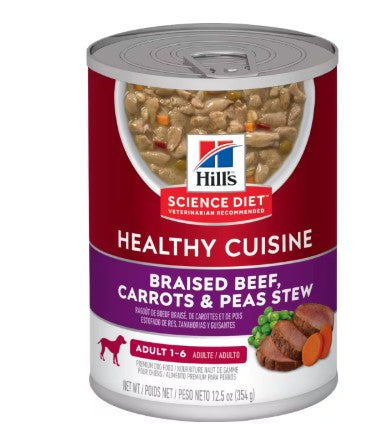 HILLS DOG ADULT BEEF CARROT & PEAS STEW 354G