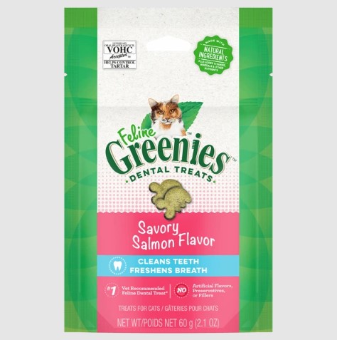 GREENIES Feline Dental Cat Treats Savoury Salmon 60g