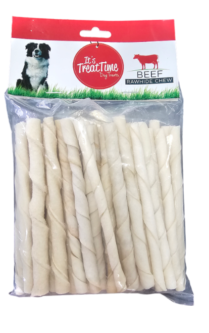 IT'S DOG TREATS RAWHIDE TWIST WHITE 5" PKT 50