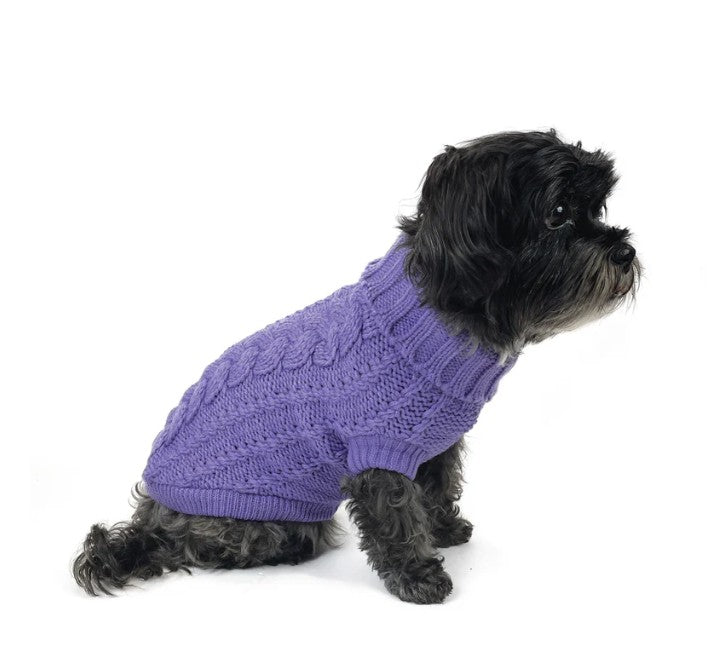 HUSKIMO DOG JUMPER FRENCH KNIT LAVENDER 33CM
