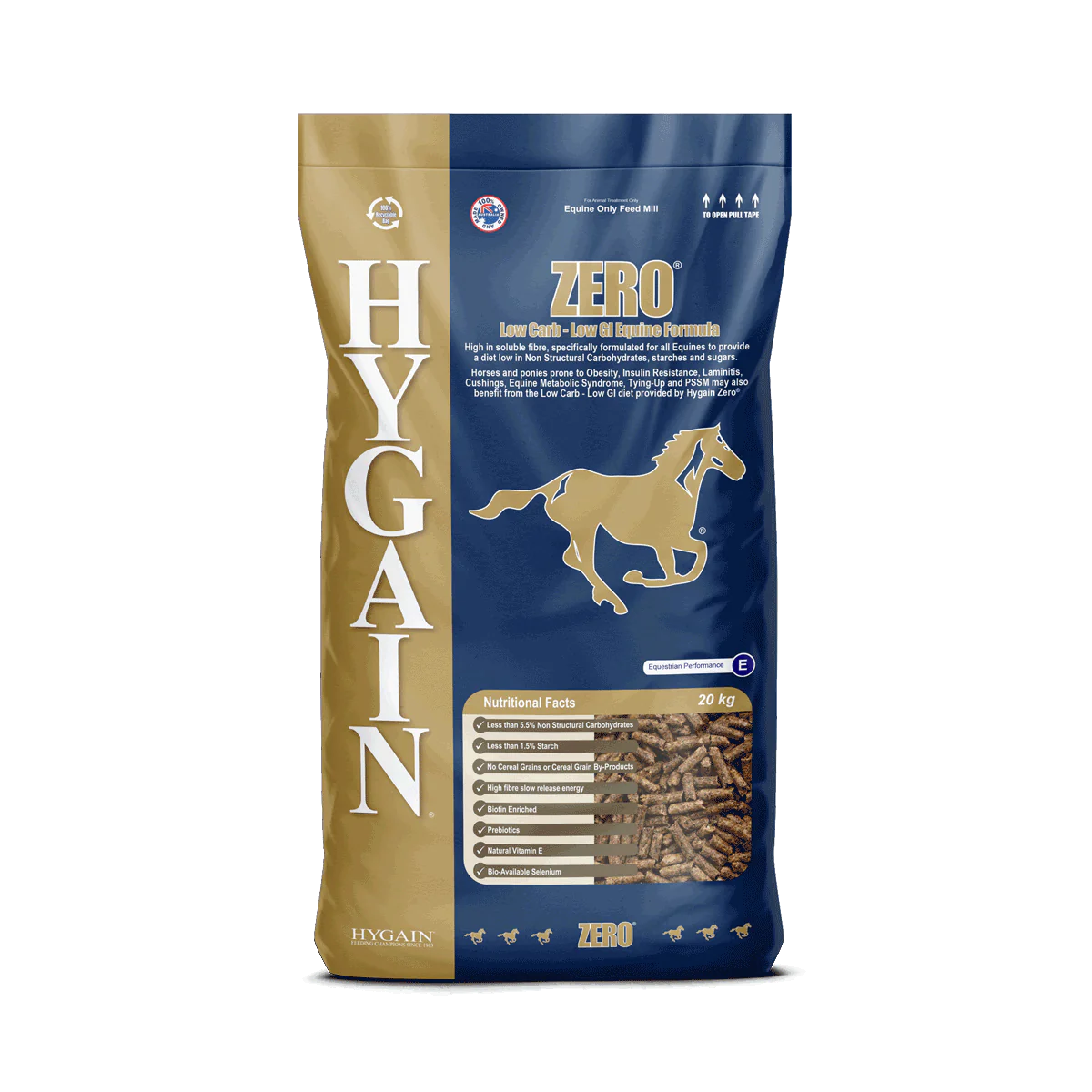 HYGAIN ZERO LOW STARCH, LOW SUGAR 20KG
