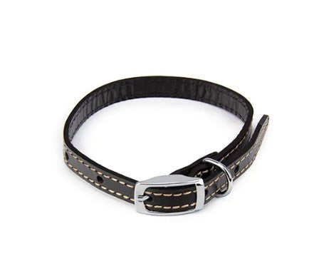 LEATHER COLLAR 55CM DOG BROWN