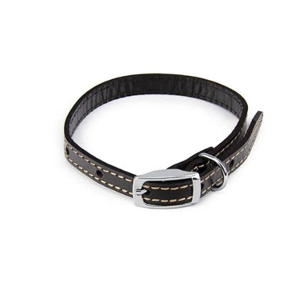 LEATHER COLLAR 65CM DOG BROWN