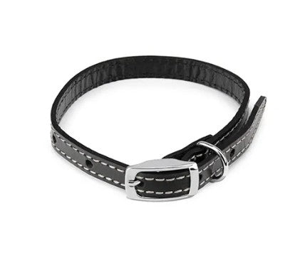 LEATHER COLLAR 65CM DOG BLACK