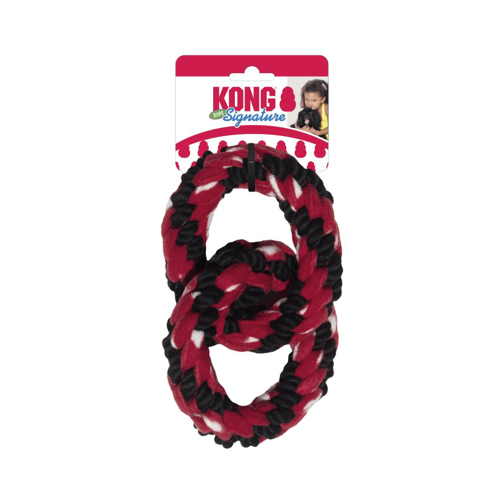 KONG SIGNATURE ROPE DOUBLE RING DOG TUG TOY