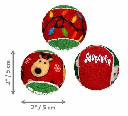 KONG HOLIDAY SQUEAKAIR BALLS 6-PK MD