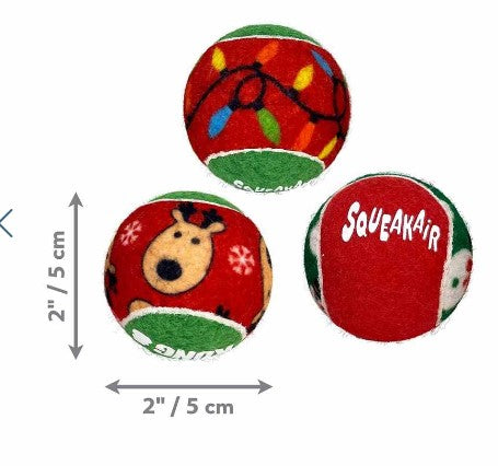 KONG HOLIDAY SQUEAKAIR BALLS 6-PK SM