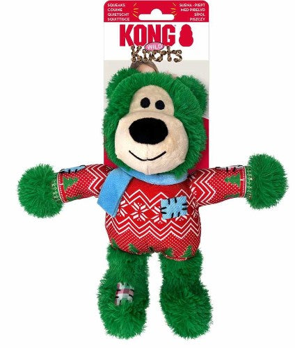 KONG HOLIDAY WILD KNOTS BEAR ASSORTED MD/LG