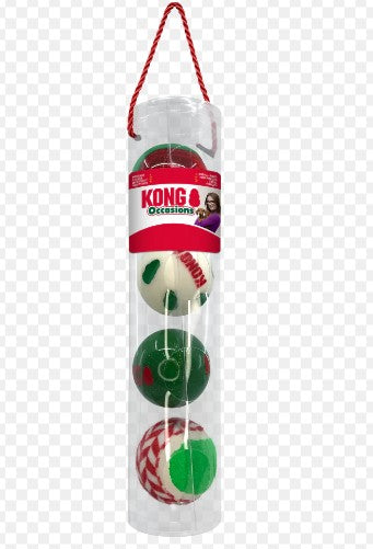 KONG HOLIDAY OCCASIONS BALLS 4-PK MD