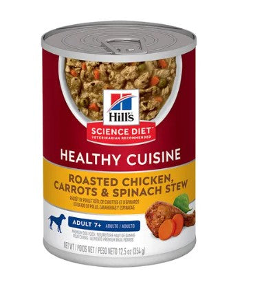 HILLS DOG ADULT 7+ CHICKEN & CARROT STEW 354G
