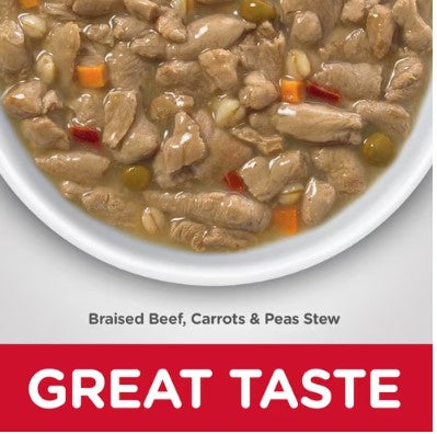 HILLS DOG ADULT BEEF CARROT & PEAS STEW 354G 12PK