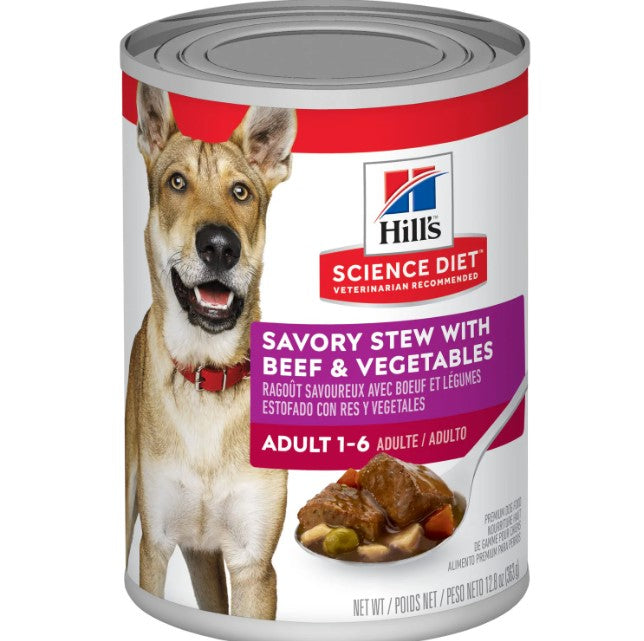 HILLS SCIENCE DOG WET ADULT SAVORY BEEF AND VEG 12X363g