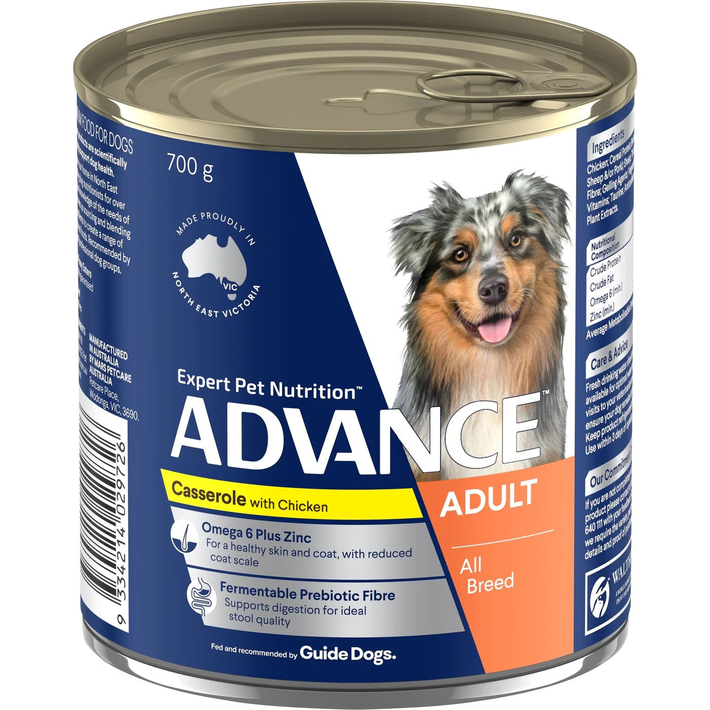 Advance Casserole With Chicken All Breed Adult Dog Wet Food 700g X 12