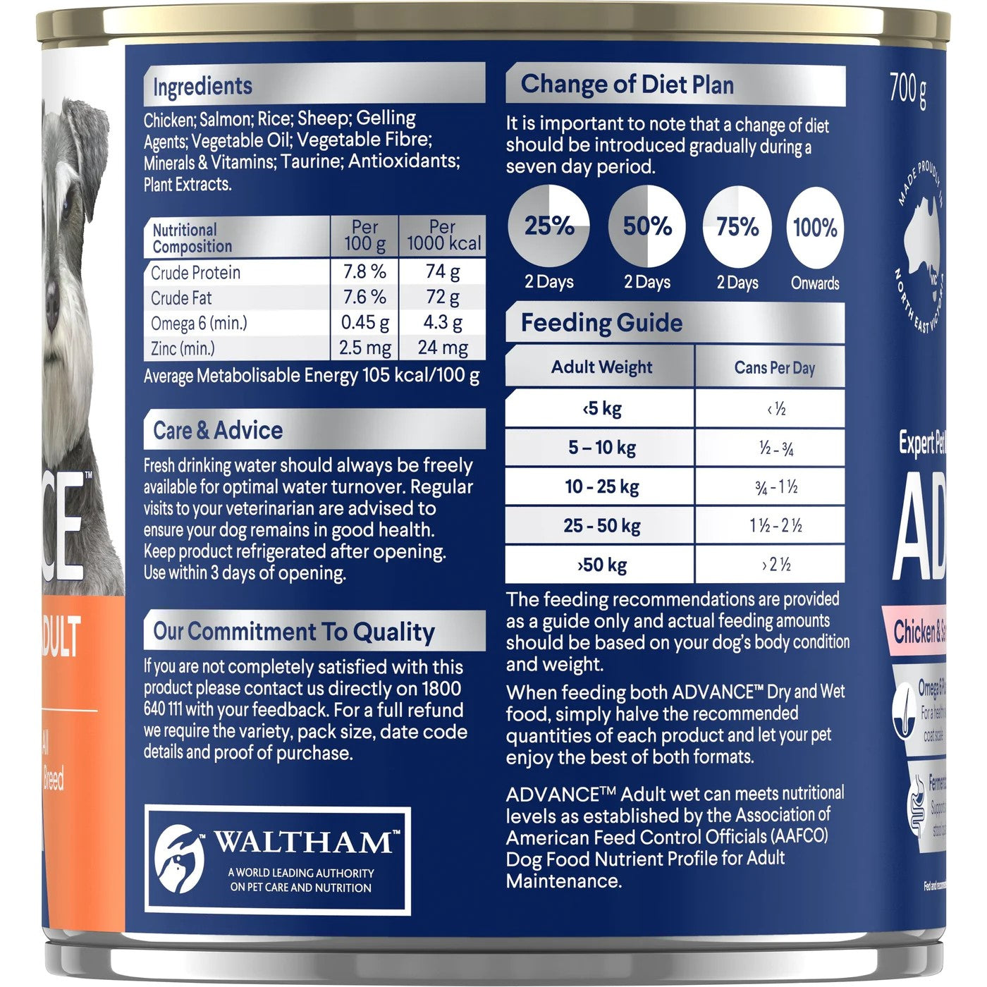 Advance Chicken And Salmon All Breed Adult Dog Wet Food 700g X 12