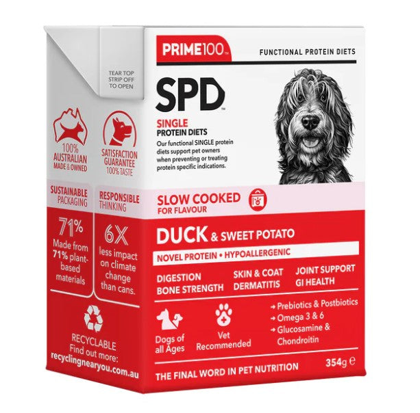 PRIME SPD SLOW COOKED DUCK & SWEET POTATO 354g 12pk