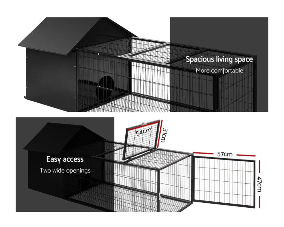 METAL GUINEA PIG - RABBIT CAGE HUTCH