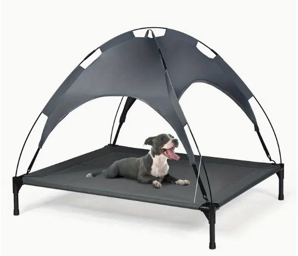 Costway Elevated Dog Bed Tent Steel Frame w/Detachable Canopy Shade