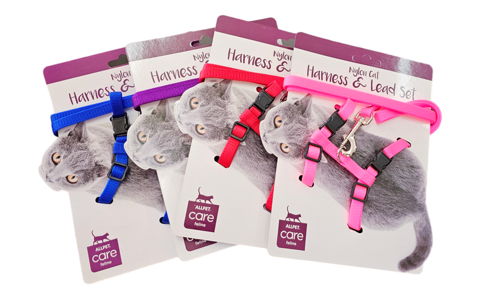 ALLPET CAT HARNESS & LEAD SET NYLON