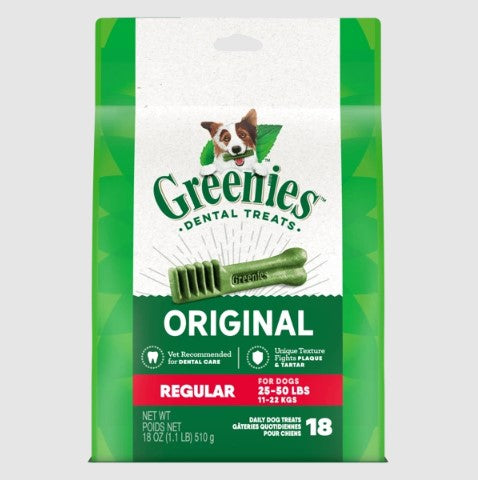 GREENIES Original Regular Dental Dog Treats 510g- 18 Treats