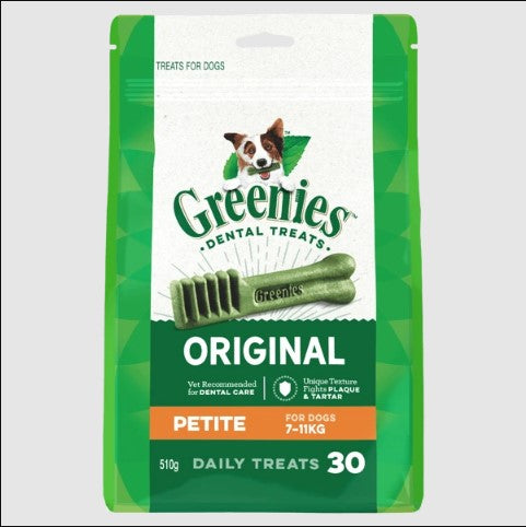 GREENIES Original Petite Dental Dog Treats 510g- 30 Treats