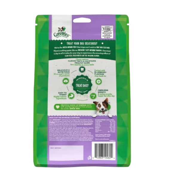 GREENIES DOG BLUEBERRY TREAT PACK LARGE 340G