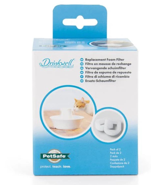 Drinkwell Replacement Foam Filters - 2 Pack (Suits all current fountains)