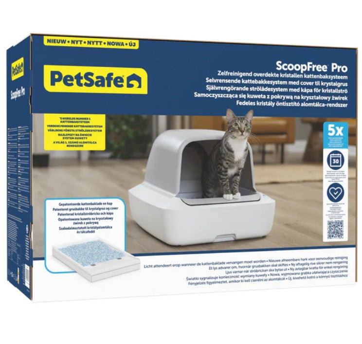 ScoopFree® Pro Hooded Crystal Self-Cleaning Litter Box System