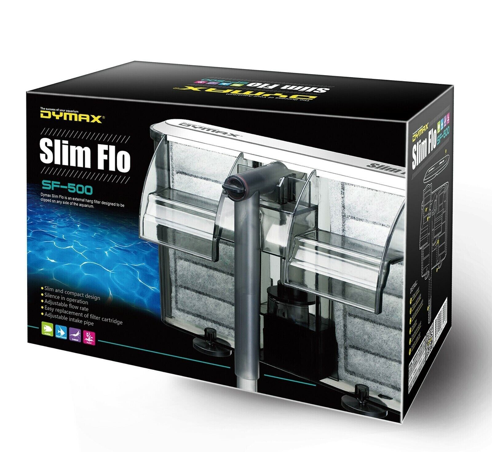 Dymax Slim Flo SF-500 Water Pump Filter Fish Tank aqua - DM572