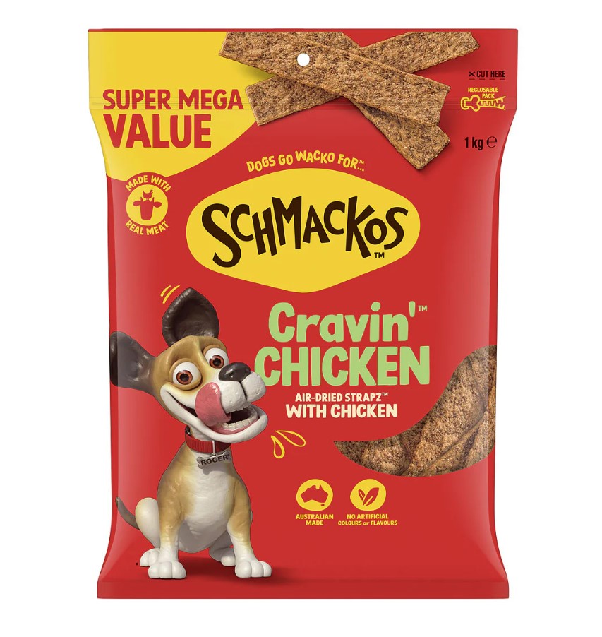 SCHMACKOS SNACKS STRAPZ CHICKEN 500G