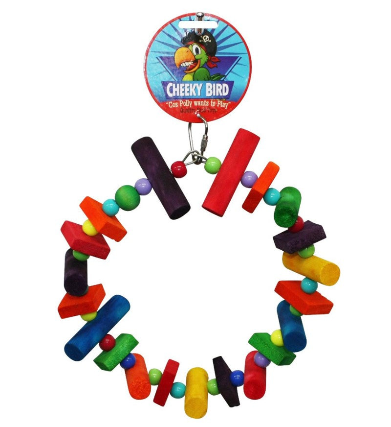 CHEEKY BIRD WOOD & BEAD CIRCLE MEDIUM