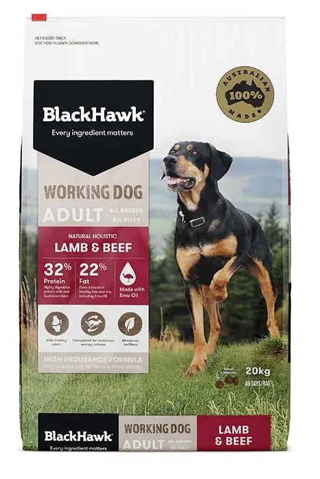 BLACK HAWK WORKING DOG LAMB AND BEEF 20KG