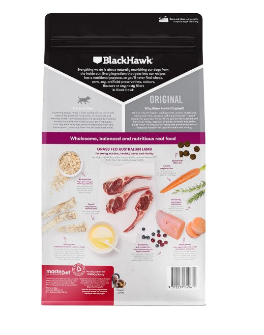 BLACK HAWK PUPPY MED LAMB/RICE 3KG