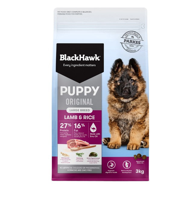 BLACK HAWK PUPPY LARGE BREED LAMB & RICE 3KG