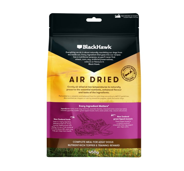 BLACK HAWK AIR DRIED LAMB 450G