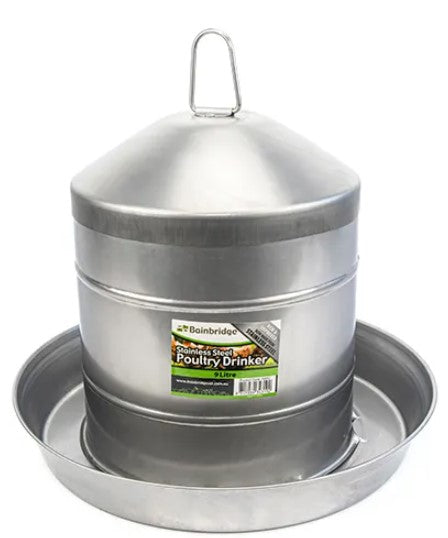 STAINLESS STEEL POULTRY DRINKER 9 LITRE