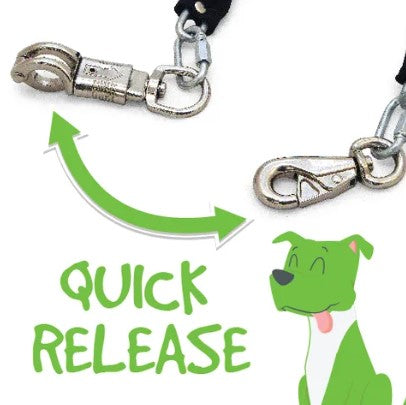 DOG UTE CHAIN WITH QUICK RELEASE PANIC SNAP