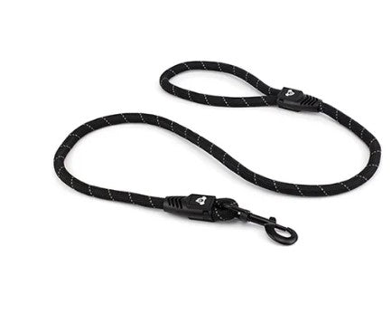 BAINBRIDG REFLECTIVE ROPE LEAD W/ SNAPHOOK BLACK