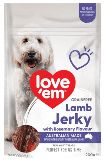 LOVE 'EM LAMB JERKY GRAIN FREE 1kg