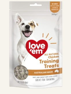 Love Em All Natural Chicken Training Treats For Dogs 200g