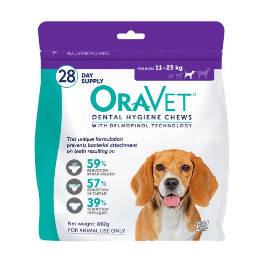 ORAVET DENTAL CHEWS M 11-23KG 28 CHEWS