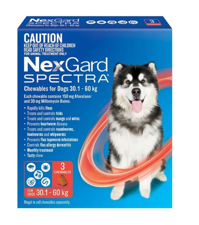 NexGard Spectra for Dogs 30.1kg - 60kg 3PK