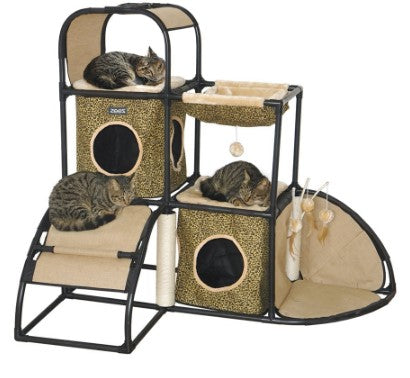 ZEEZ FELINE CORNER HIDEAWAY FUN CAT HOUSE 115x80x105cm