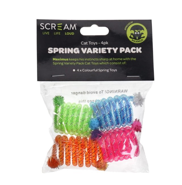 Scream SPRING VARIETY PACK CAT TOYS Multicolour 4pk