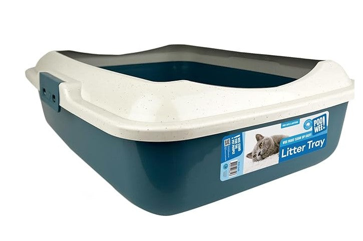 POOWEE CAT LITTER PAN W/RIM 50X40X15CM