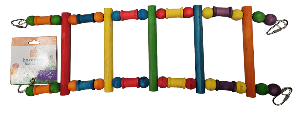 BOREDOM BREAKERS WOOD LADDER WITH BEADS AND BLOCKS