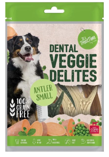 IT'S TREAT TIME DOG VEGGIE DELITES ANTLER SML 100G