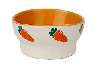 PIPSQUEAK ERGONOMIC CARROT BOWL CERAMIC