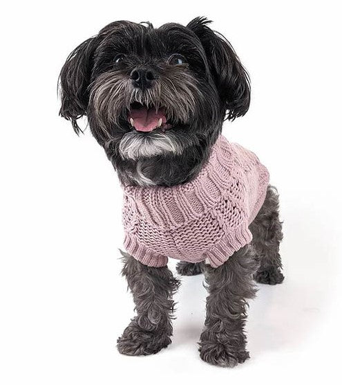 HUSKIMO DOG JUMPER FRENCHKNIT ROSE PINK 33CM