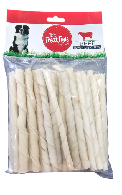 IT'S DOG TREATS RAWHIDE TWIST WHITE 5